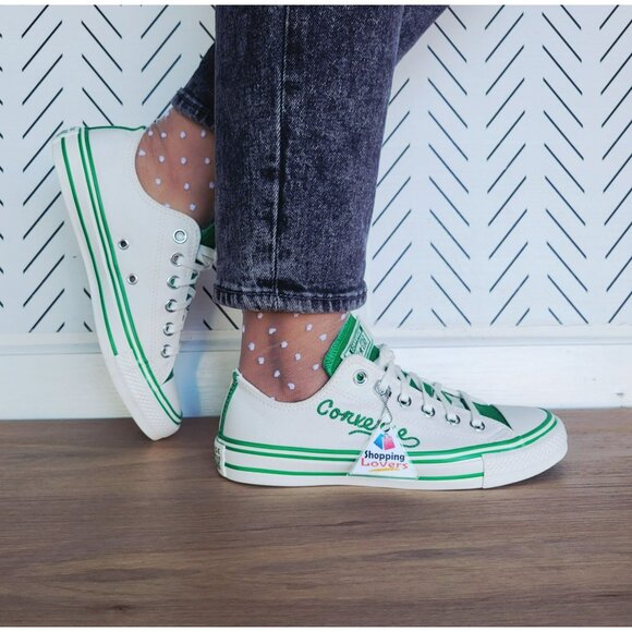 ❤️Converse Chuck Taylor All Star Retro Varsity 7 Women Shoes Green White A07142C - Picture 5 of 11